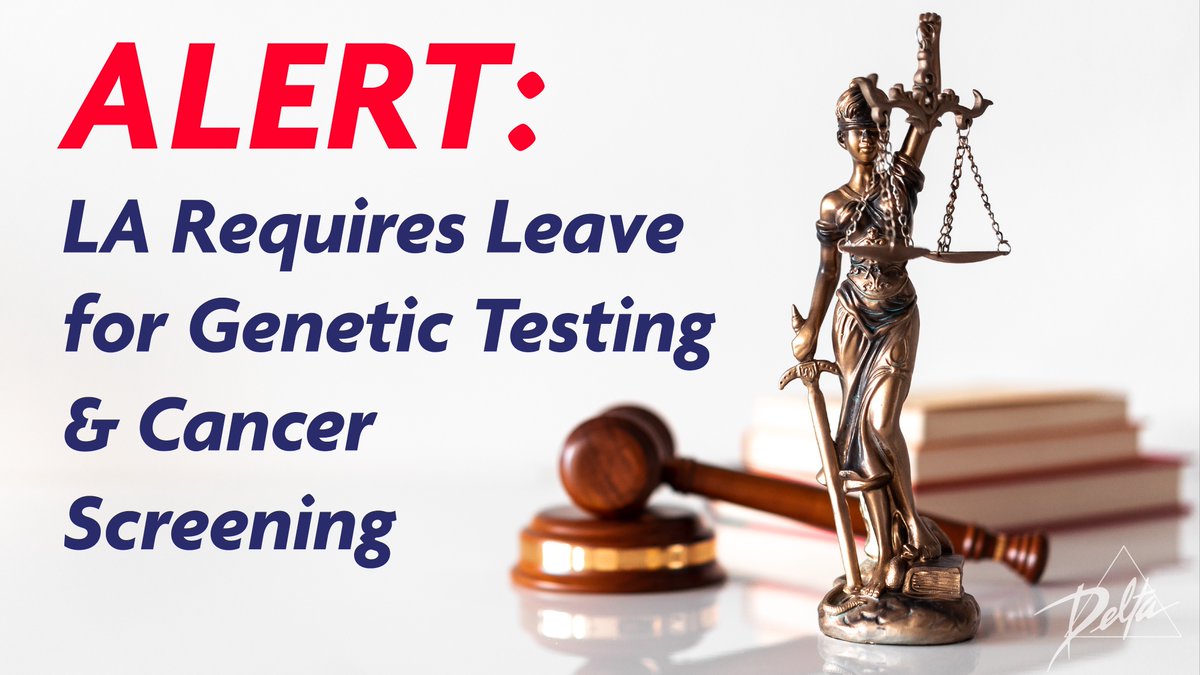 DeltaPersonnel's tweet photo. #Louisiana has a new mandate! Our branch at #deltapeo offers support in updating employees' #handbook to include the new policy about #genetictesting &amp; preventive #cancerscreening leave. Want to learn more about this new #law &amp; how it could effect your business? Call today! https://t.co/z5BxUnWM0X
