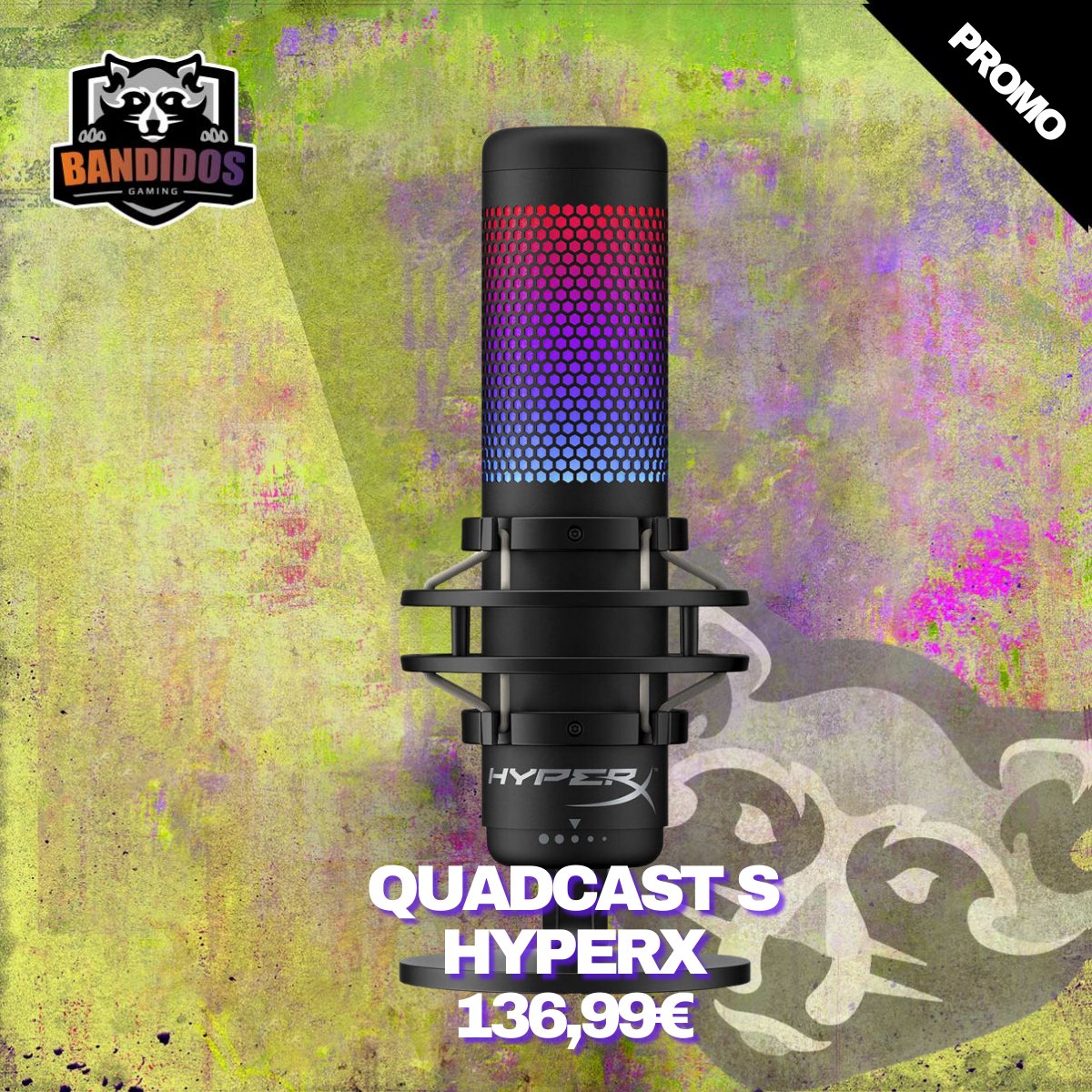 GamingBandidos's tweet image. Le QUADCAST S – HYPERX – NOIR – MICROPHONE POUR STREAMING est en promotion à 136,99€ au lieu de 199,99€ sur Bandidos Gaming.

bandidos-gaming.com/produit/quadca…

#QuadcastS
#HyperXGaming
#MicrophonePourStreaming
#QualitéAudioSupérieure
#SonClair
#Polyvalent
#DesignÉlégant