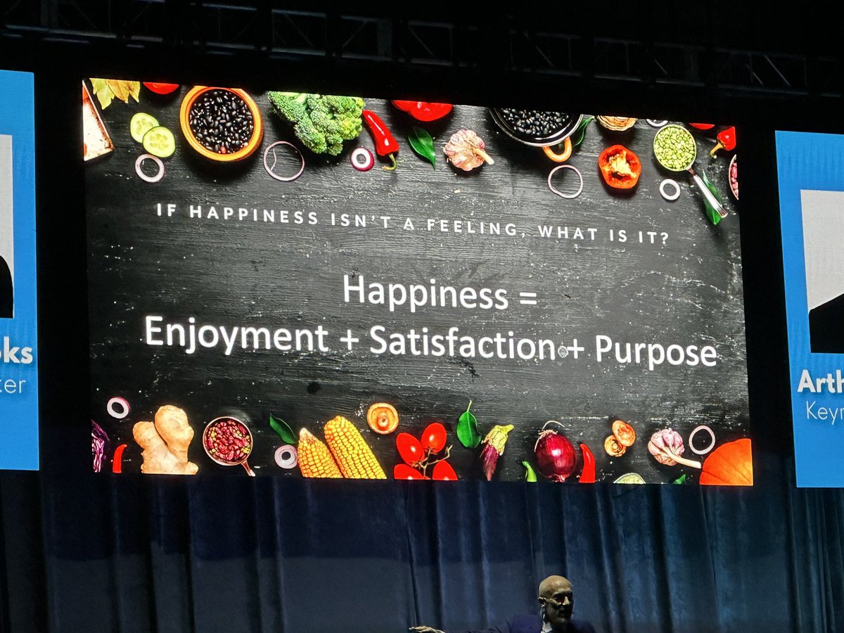 Happiness= Enjoyment, Satisfaction and Purpose. #Showupforteachers #arthurbrooks