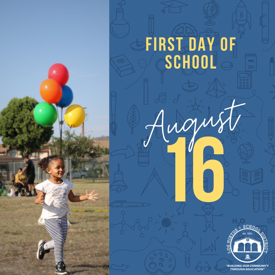 RanchoSG_ES's tweet photo. The excitement is building as we eagerly anticipate the first day of school on August 16th! 🎒📚

📆 Mark your calendars, prepare your backpacks, and let's make this school year the best one yet! 💪💙

#RanchoSGES #FirstDayOfSchool #BackToSchool #ExcitedForLearning https://t.co/quF1HbVxYK