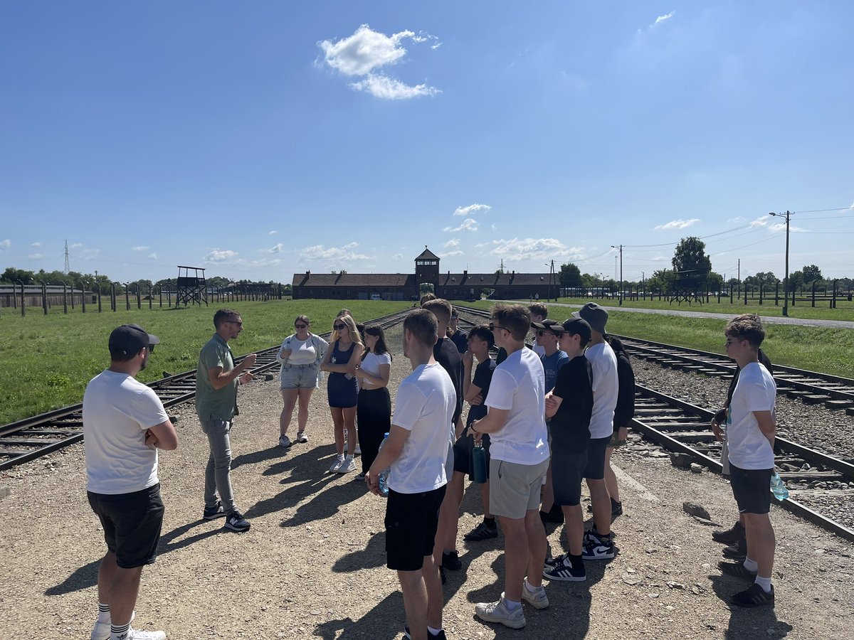 IGSphilosophy's tweet photo. Auschwitz visit @Ilkleygrammar #teamIGS #Krakowtrip2023 https://t.co/V16ookn9Dh