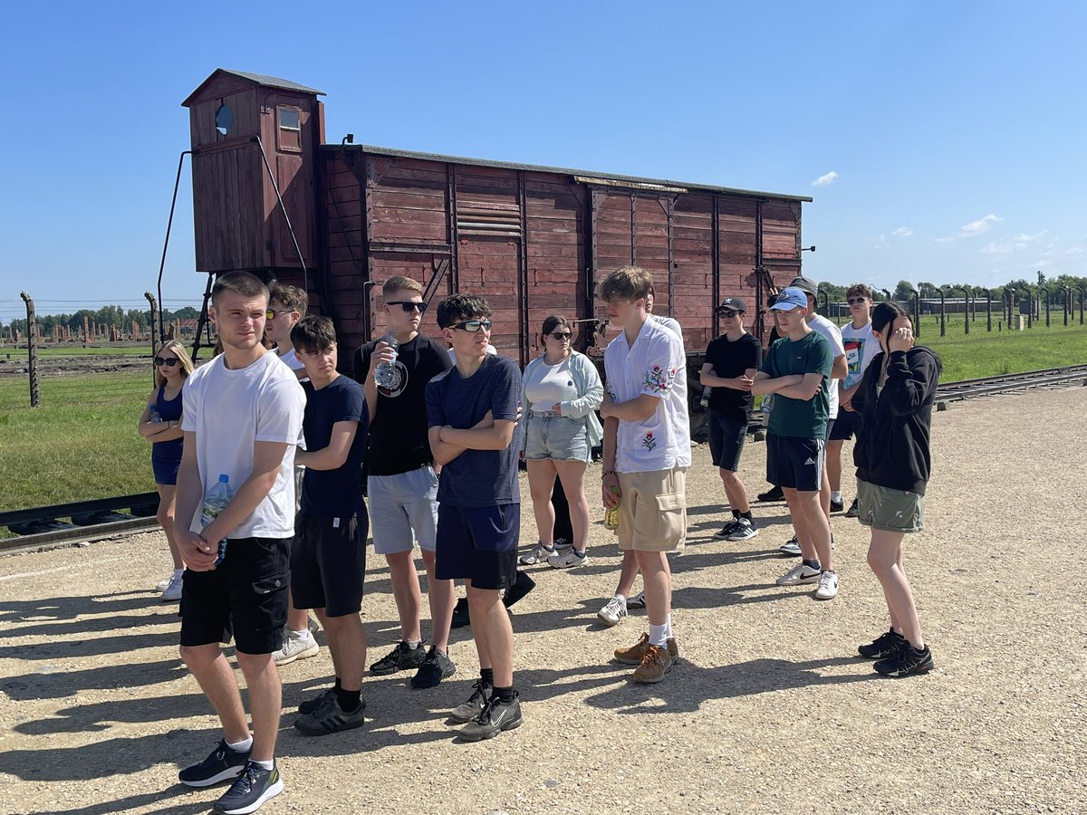 IGSphilosophy's tweet photo. Auschwitz visit @Ilkleygrammar #teamIGS #Krakowtrip2023 https://t.co/V16ookn9Dh