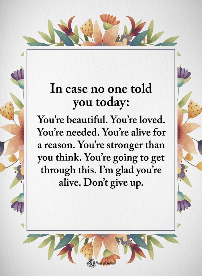 TrainingMindful's tweet image. "In case no one told you today..." #love #beauty #strength #friends