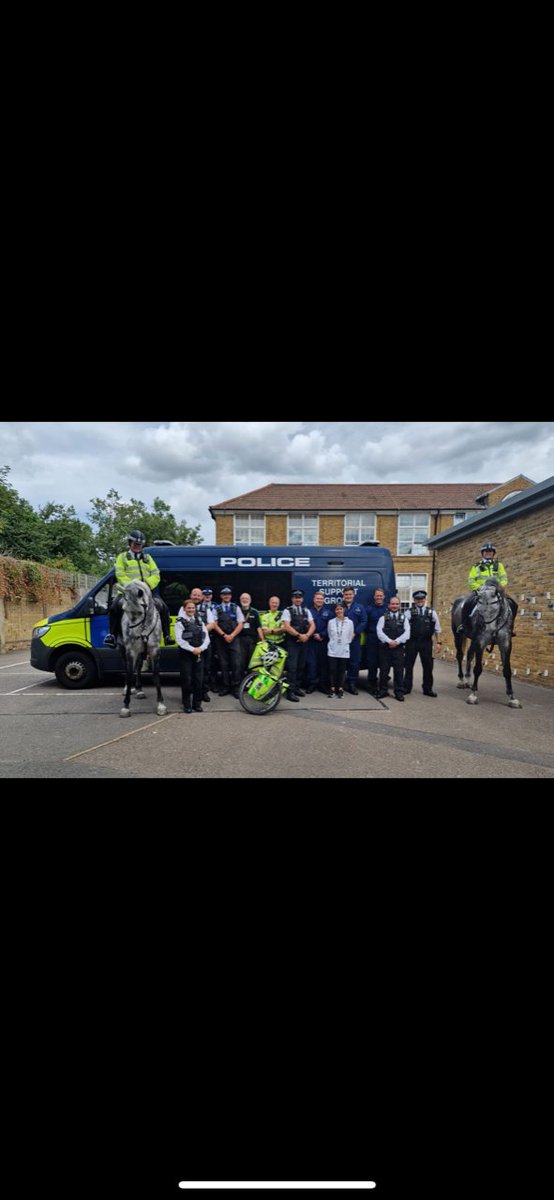 Some of the officer's who attended a fun day for the children of Loughborough Primary School Brixton today,