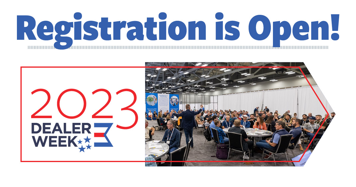 Dealer Week 2023 registration is now open! At Dealer Week 2023, you will recalibrate your dealership for success in 2024!

🎟 Take advantage of the early bird discounts at dealerweek.com/register

🗓 Save the Date: Dec. 4-7, 2023 
📍 Location: Tampa, Florida