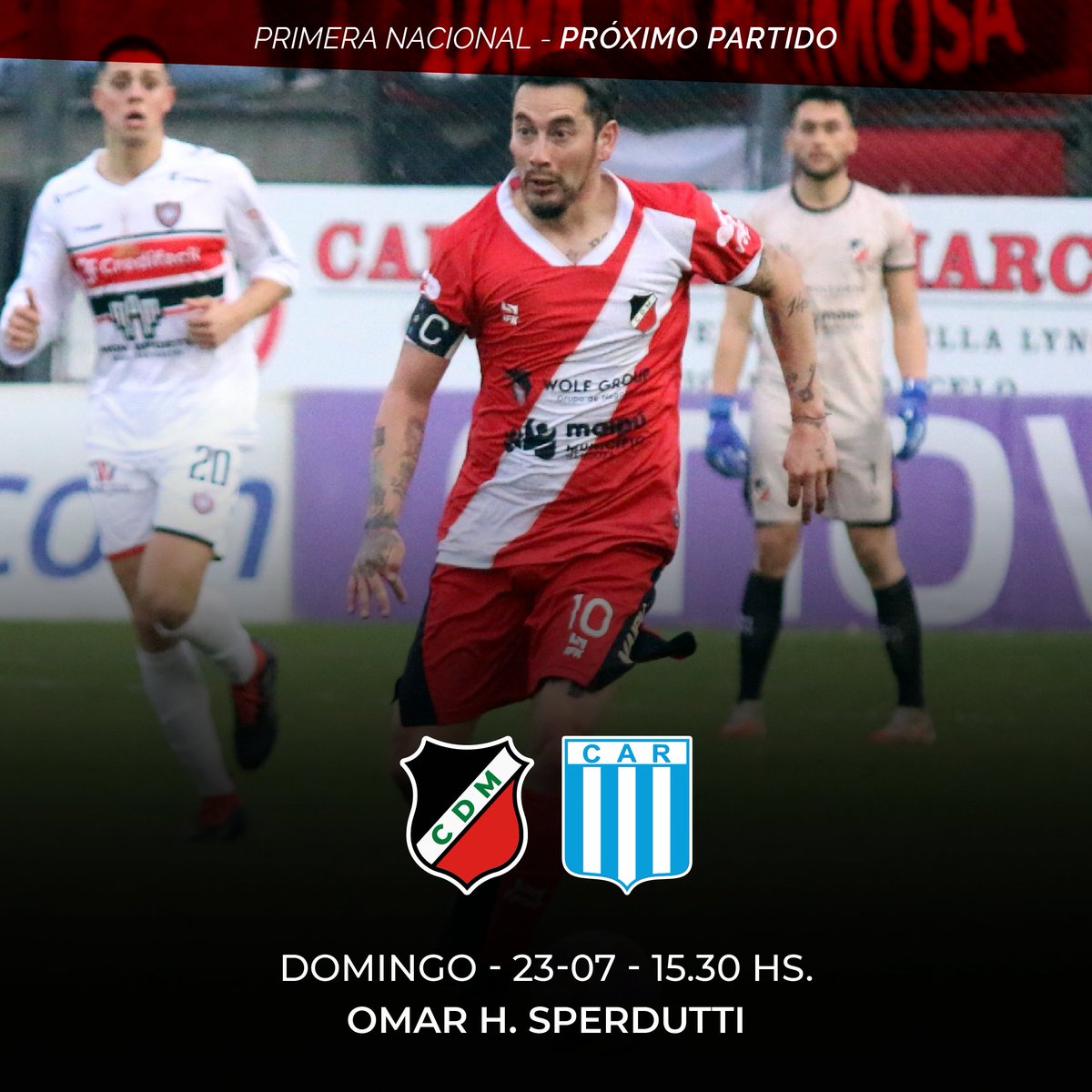 #PrimeraNacional 🔝 ¡Juega el Cruzado! Este domingo volvemos a la Fortaleza y vos no podés faltar 💪🏻.

#DeportivoMaipu vs #Racing
🗓️ Domingo 23
⌛ 15.30hs
🏰 Estadio Omar H. Sperdutti
🎟 Socios cuota JULIO
🎟 No socios: maipu.accessfan.ar/eventos

#SomosMaipú ⚫⚪🔴