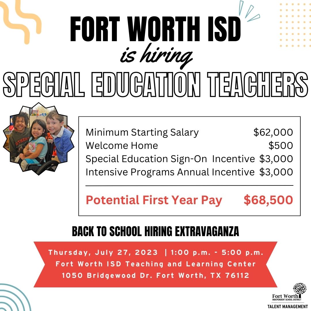 Join us on July 27th for our Back to School Hiring Extravaganza! 📆 Date: July 27th ⏰ Time: 1-PM - 5 PM 🔗 Register now at bit.ly/BackToSchoolHi…  and secure your spot at this incredible hiring event! #SpecialEducation