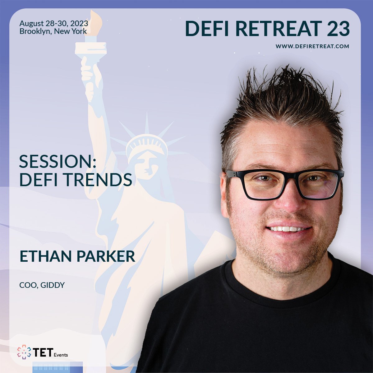 ⚡<a href="/EthanDParker/">Ethan Parker</a>, Co-founder &amp; COO, <a href="/giddydefi/">Giddy</a>  is joining the intimate DeFi Retreat 23 (US)!

Ethan will join the off-the-record discussion about #defi #trends along with <a href="/matt_homer/">Matthew Homer</a>, <a href="/matthewniemerg/">Matthew Niemerg</a> and Bouchra Darwazah!
lnkd.in/eEE5EWiK
#fintech #vc #layer1 #crypto #dr23