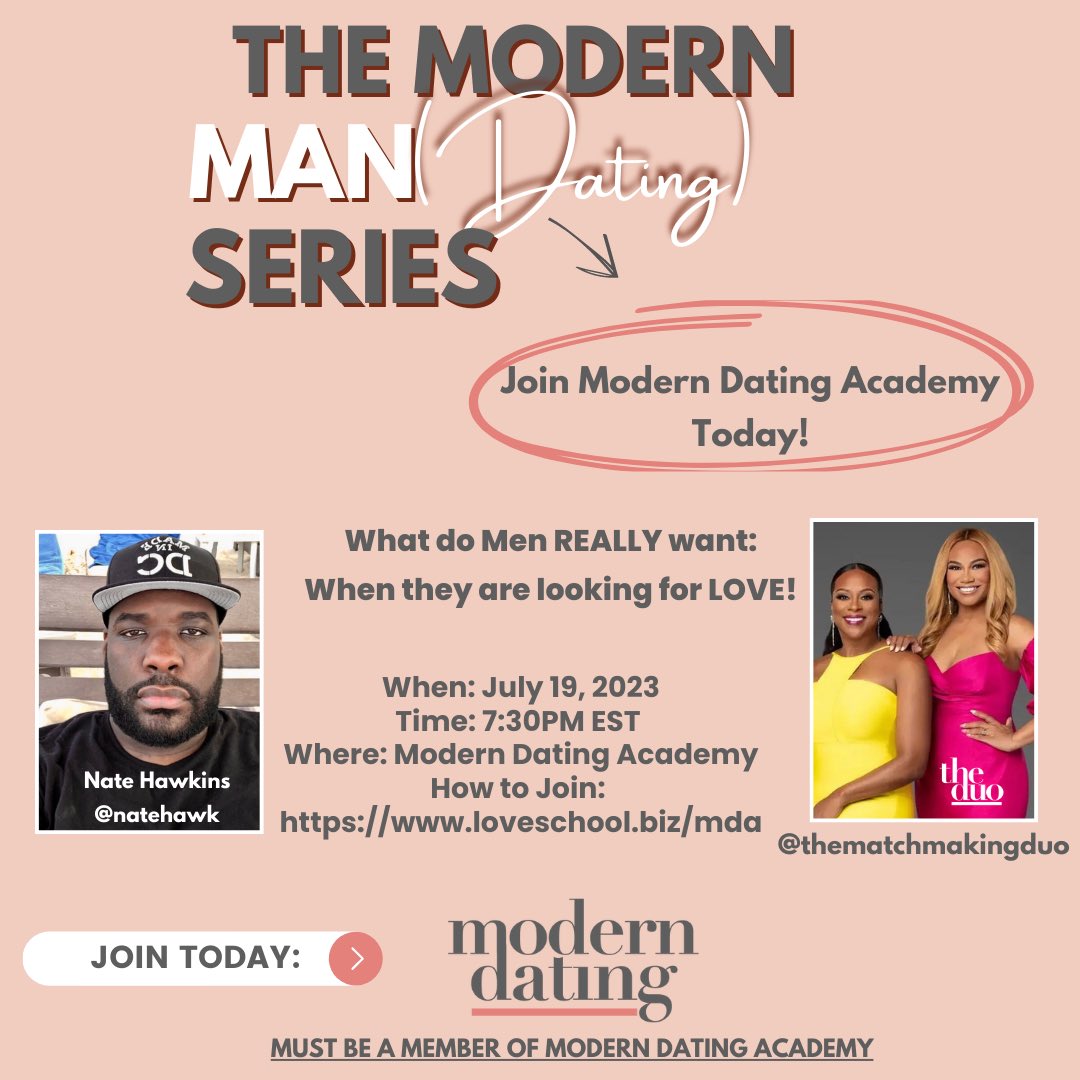 It’s going DOWN tonight! We are bringing some MALE  into the Modern Dating Academy!! You still have time to JOIN:

loveschool.biz/mda
