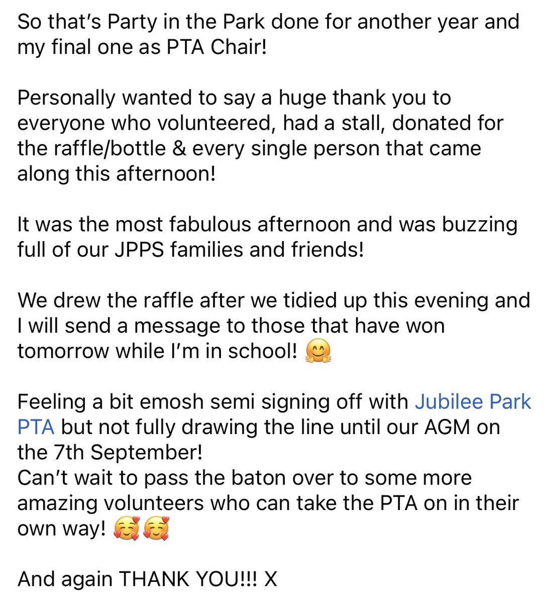 Jubilee Park PTA tweet media