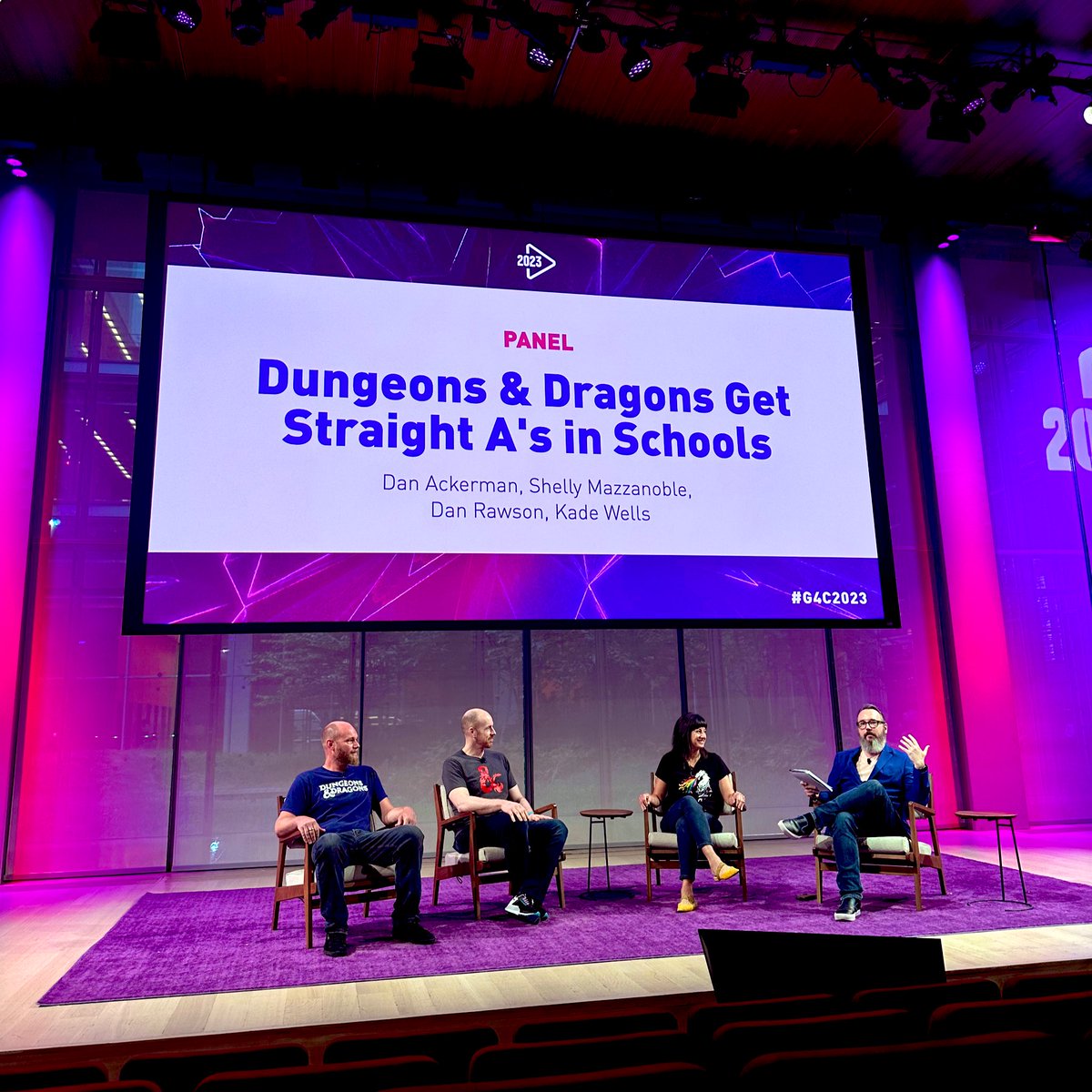 So many great questions being asked by @danackerman about @Wizards_DnD in the classroom! #G4C2023