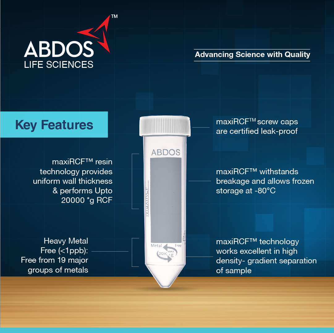 AbdosLabtech's tweet image. MaxiRCF Trace Metal Free Centrifuge Tubes by @AbdosLabtech are free from natural rubber and heavy metals, and work excellently in high density gradient separation of sample. Visit bit.ly/3PyoPn9 to know more.

#AbdosLifeSciences #CentrifugeTubes