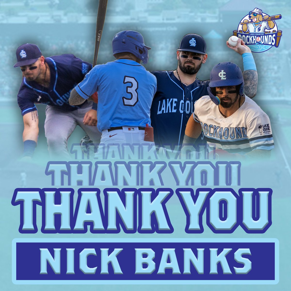 THANK YOU, NICK!
Nick Banks has informed us that he is retiring from baseball. 

As a key member of our organization, we want to send a special thank you for all he has done for the DockHounds. 

Please join us in wishing Nick all the best.