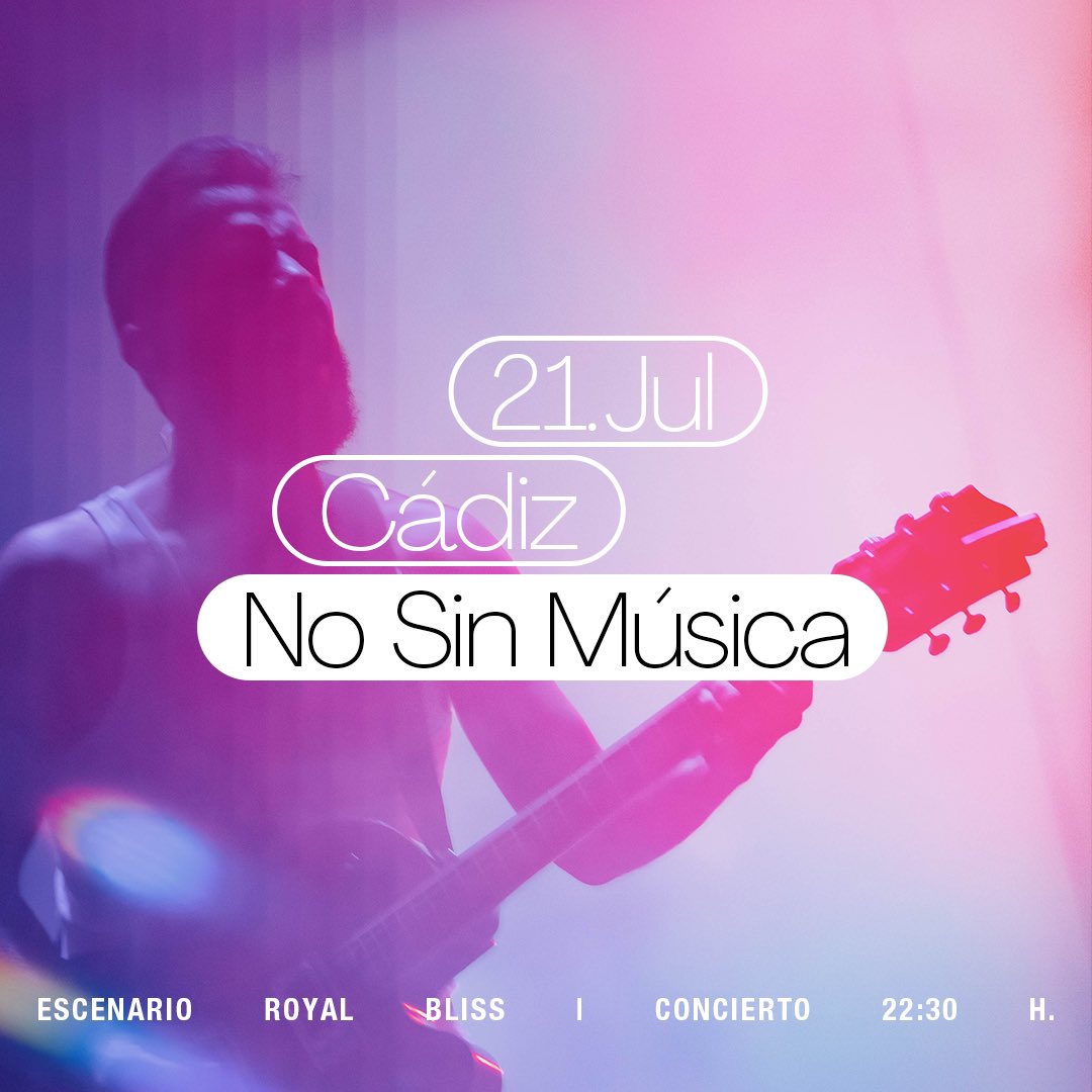estoesLaMODA's tweet photo. Cádiz!! Este viernes 21 de julio tocamos en el @nosinmusicafest ❤️‍🔥

La apertura de puertas será a las 19:30 h. y nuestro concierto empezará a las 22:30 h. 

Muchas ganaaaaas

📸 @GarayGreen https://t.co/9HjLEo2Wdc