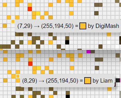 DigiMash's tweet photo. @iquilezles That's funny... just came back to check my submission to @iquilezles' https://t.co/z6JK4hsAuq project.. and realized that I picked the spot right next to Liam (@neuromantic6) ... it was empty all around yesterday https://t.co/N8YBsMCm8s