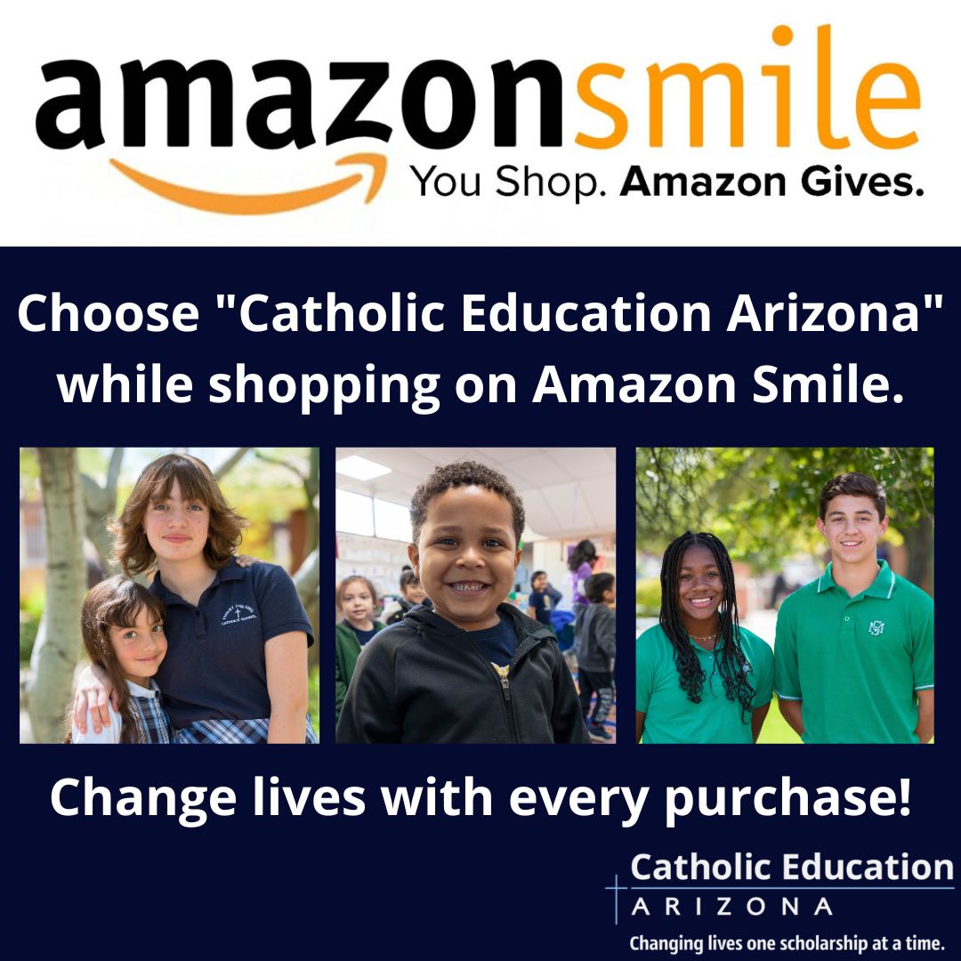 Did you know?

You can make a difference today by shopping on Amazon Smile. Simply shop at smile.amazon.com/ch/86-0937587 with AmazonSmile ON in the Amazon Shopping app and AmazonSmile donates to Catholic Education Arizona.

Questions? Call us at 602-218-6542

#amazon #changelives