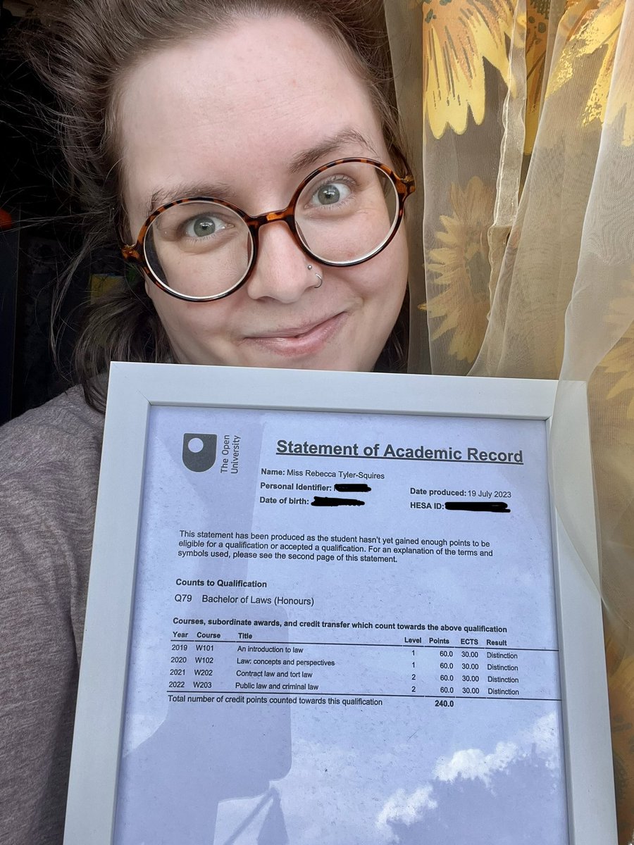 @OpenUniversity I’m so proud of this piece of paper! #OUResults #lawdegree