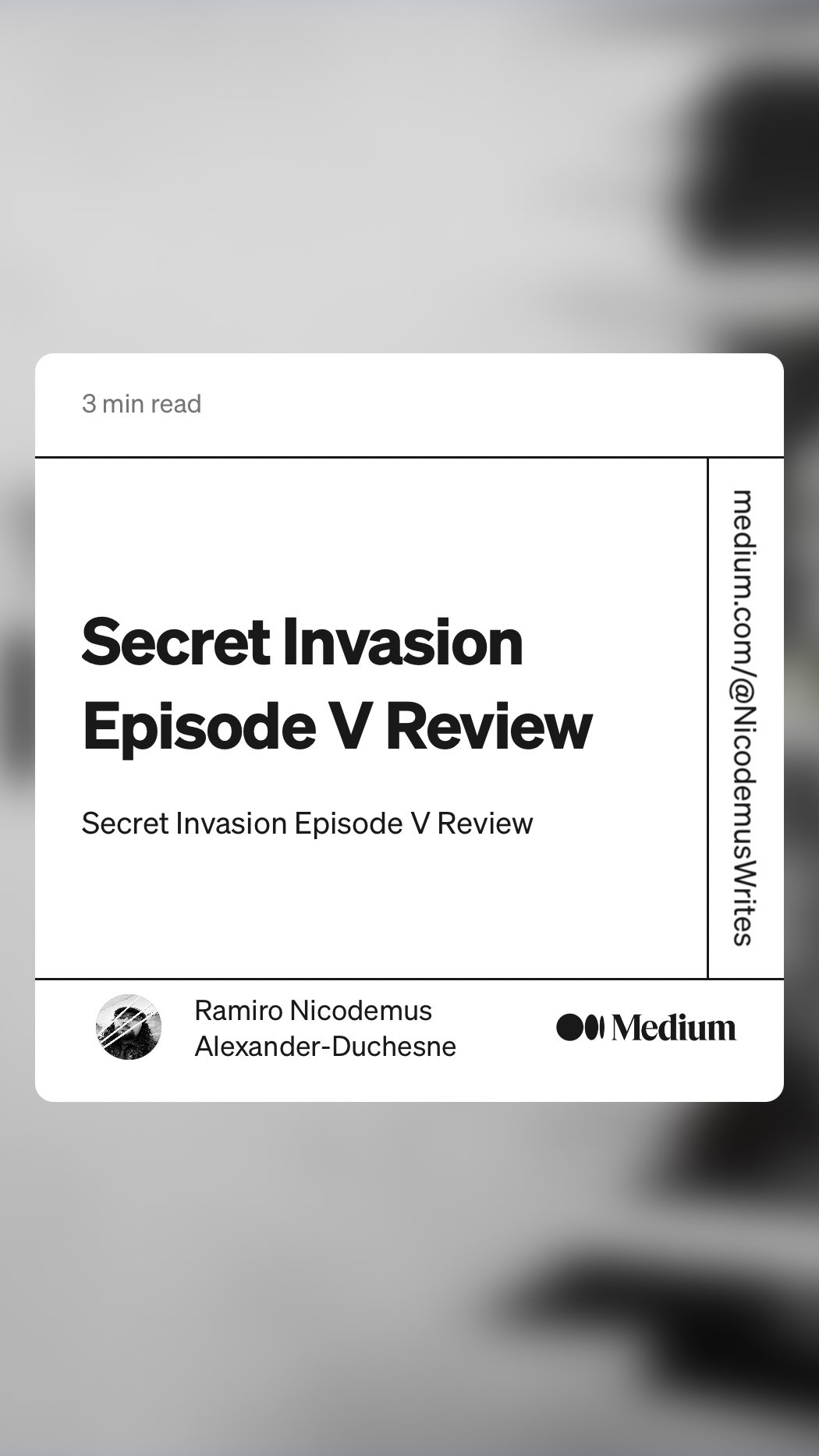 Secret Invasion Episode VI Review, by Ramiro Nicodemus Alexander-Duchesne