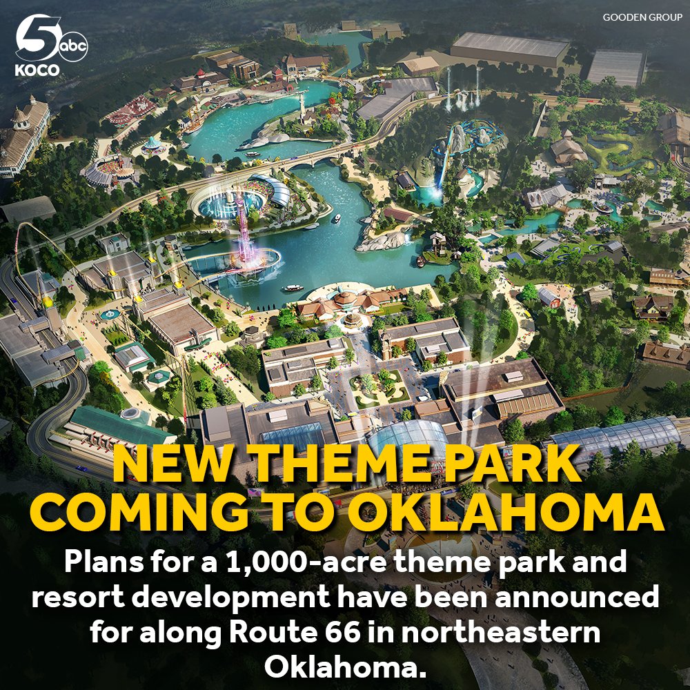 SO COOL! 🎢 Plans for a 1,000-acre theme park and resort development have been announced for along Route 66 in northeastern Oklahoma. Get more details here: tinyurl.com/3k2u5dz9