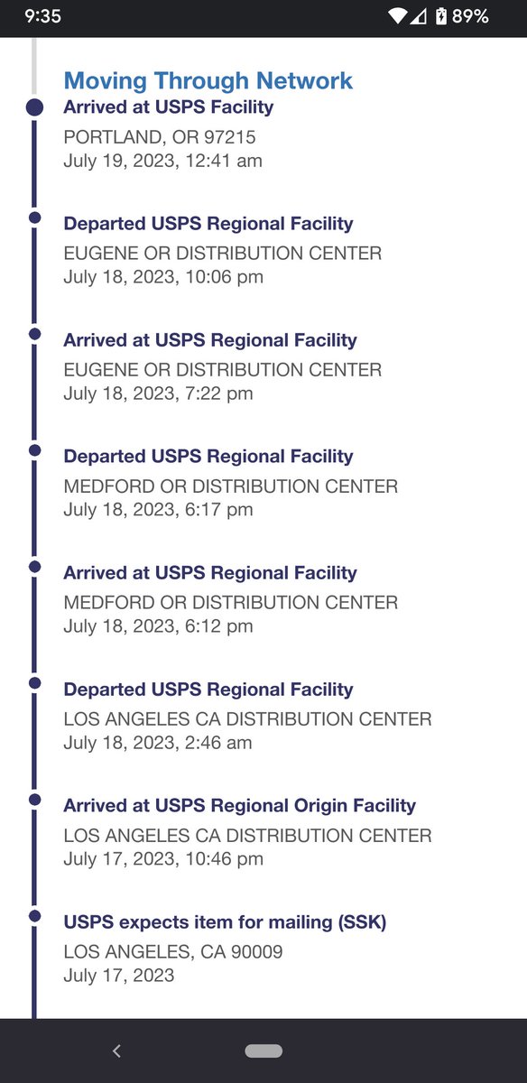 Tracking a package I ordered, but absolutely baffled because.. I live in Medford?? Where's he going?