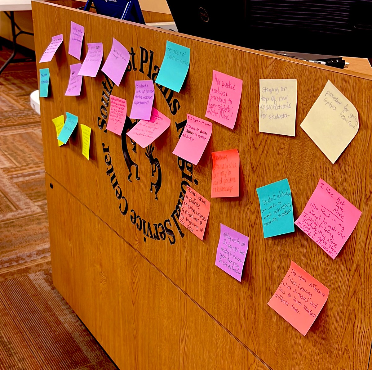 Classroom Management Workshop today @swprsc.  Our participants being reflective and thoughtful about our morning with a “chalkboard splash”.  @PersidaHimmele