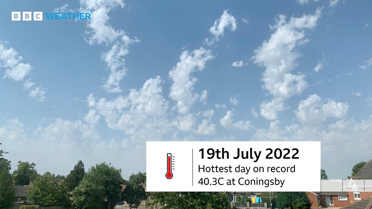 On this day last year, the UK experienced its hottest day on record, with 40.3C being recorded at Coningsby.
A staggering 46 weather stations exceeded the previous record of 38.7C. 🌡️