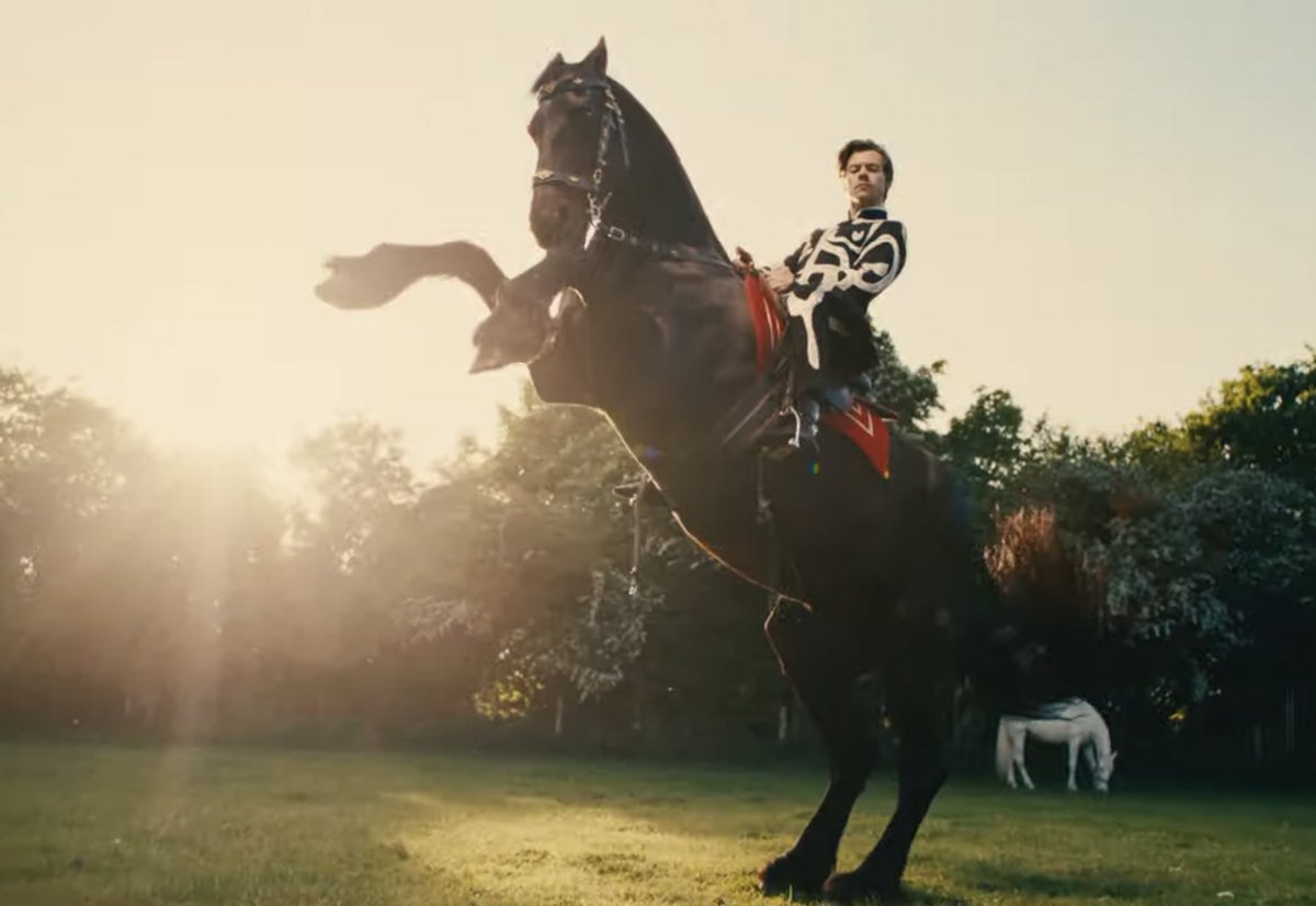 HarryMexOficial's tweet photo. Harry a caballo en el video de Daylight! ☀️ https://t.co/LQ5IHxSrJt
