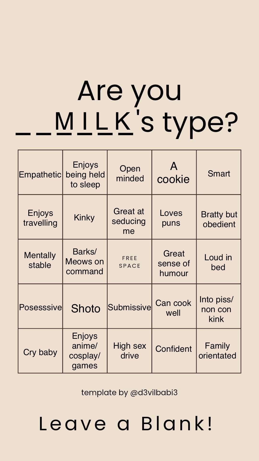 Milk on twitter how many rows can you mark off mine darling i ll