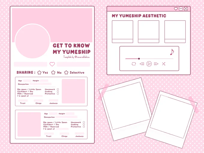 [TH description in mention]  I just uploaded get to know my yumeship template 🤍 please download on my kofi and don't forget to read the rules! *QRT this if you use it*  https://ko-fi.com/s/161322d68d