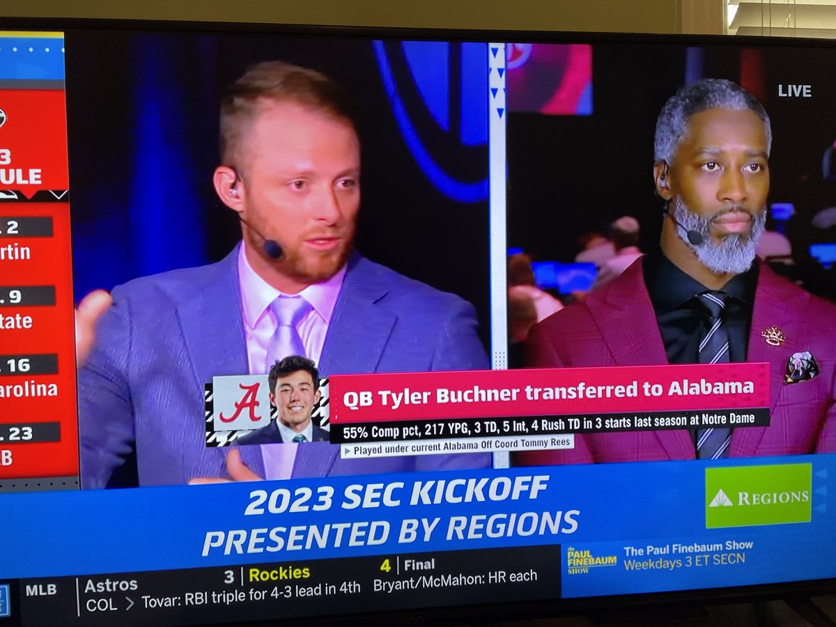 CulturalRights1's tweet photo. Did you see the DISAGREEMENT between the former Bama players - Roman Harper and Greg McElroy when evaluating this upcoming Bama team. It got kinda of "testy" on set. @SEC @AlabamaFTBL @paulfinebaum #romanharper #gregmcelroy #paulfinbaum #collegefootball https://t.co/0CZzPDkbt8