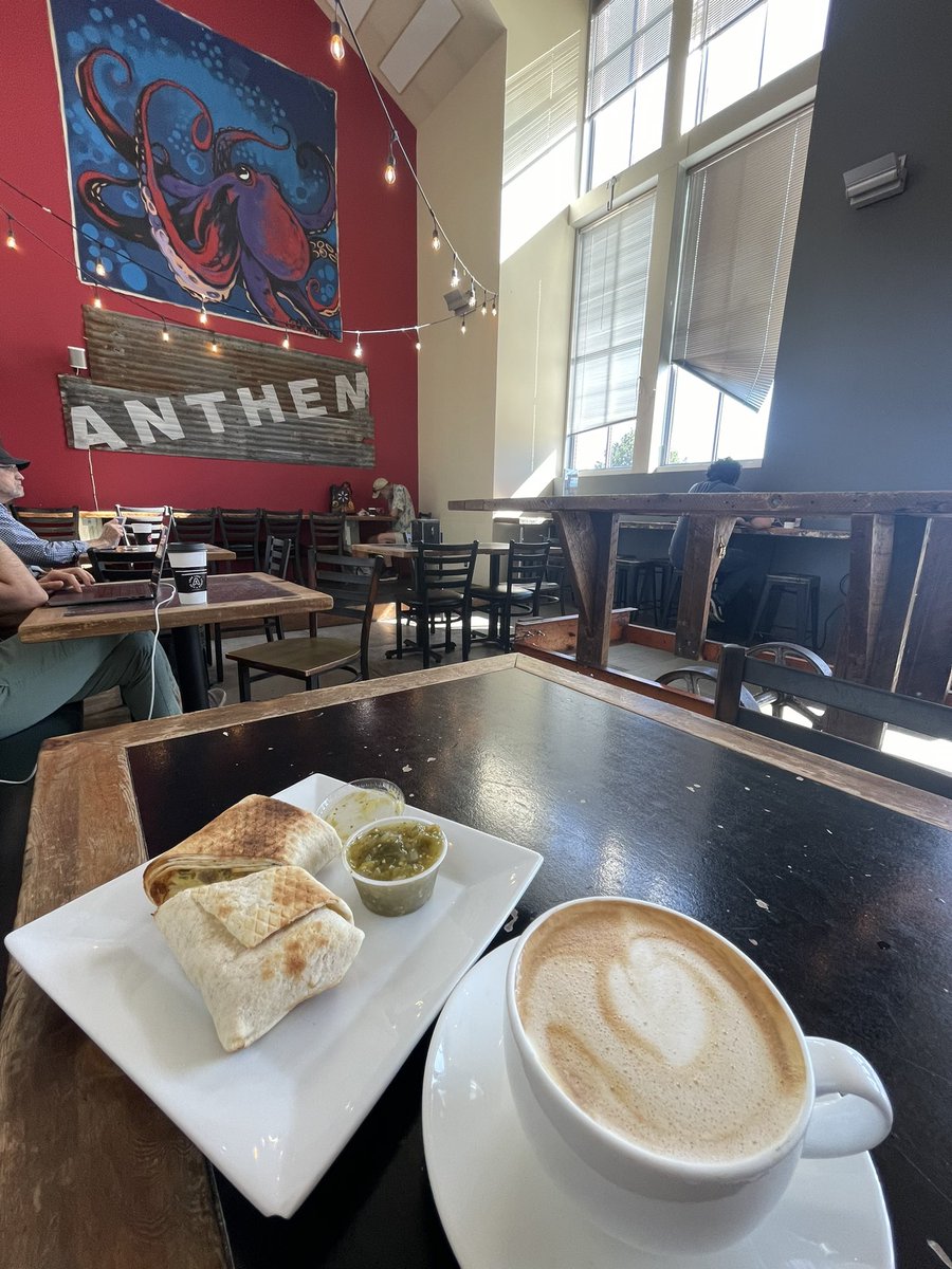 Ready for a full day of exploring Tacoma! 

First stop: Breakfast at <a href="/anthemcoffee/">Anthem Coffee & Tea</a> before visiting Tacoma Arts Museum.

Side note: I did not intentionally dress to match my breakfast - it’s just that most of my wardrobe looks like a vanilla latte. 🌯☕️