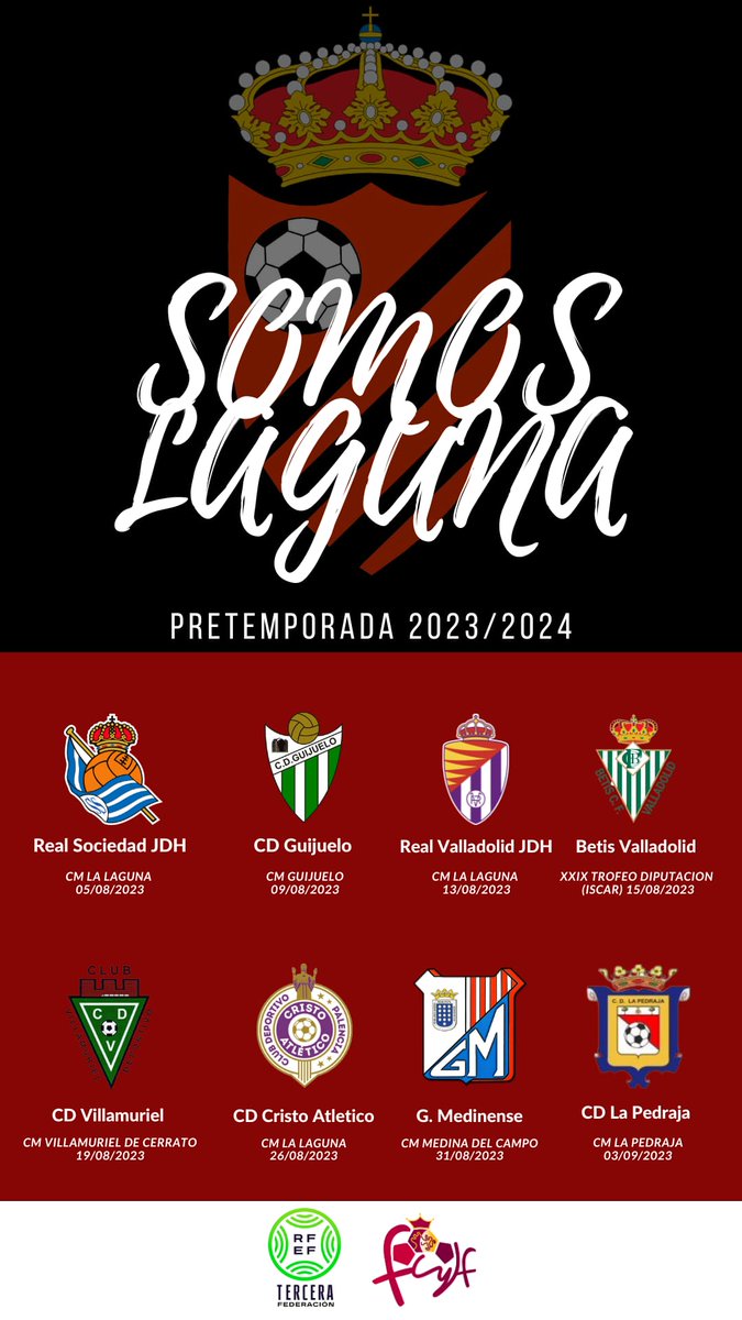 CDLaguna_Info's tweet photo. 📆 PRETEMPORADA | Calendario de amistosos que disputaremos este verano

Empieza a rodar ⚽

#somoslaguna
#sentimientolagunero https://t.co/6LLUXLo5Nf