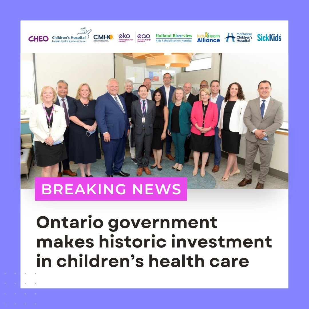 Today, @fordnation Made Kids Count with a historic investment of $330 million to expand children’s health care across the province! This announcement is a turning point for the entire children’s health care system in Ontario. chcontario.ca/2023-investmen… #MakeKidsCount #OnPoli