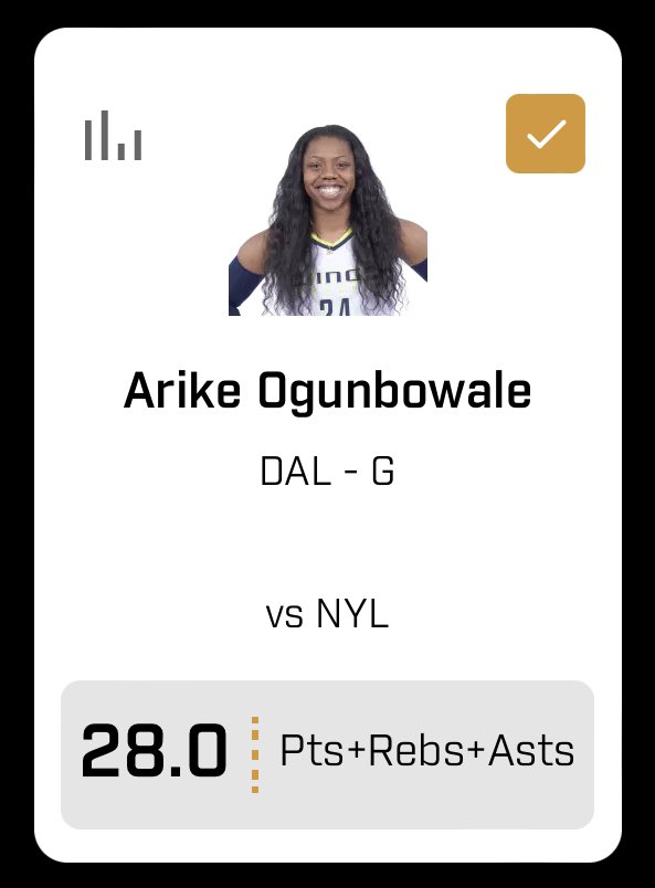hunnidkvillain's tweet photo. Arike Ogunbowale (MORE) 28.0 pra
confidence: 8/10
L3 Games vs. NYL (39 26 29)
Like/Rt for good luck๐
#wnba #prizepicks #parlayplay #sportsbetting #gamblingtwitter #prizepickswnba #nba #twitterplay #nba #nhl #soccer #esports #hunnidkvillain https://t.co/sjTv10VkhX