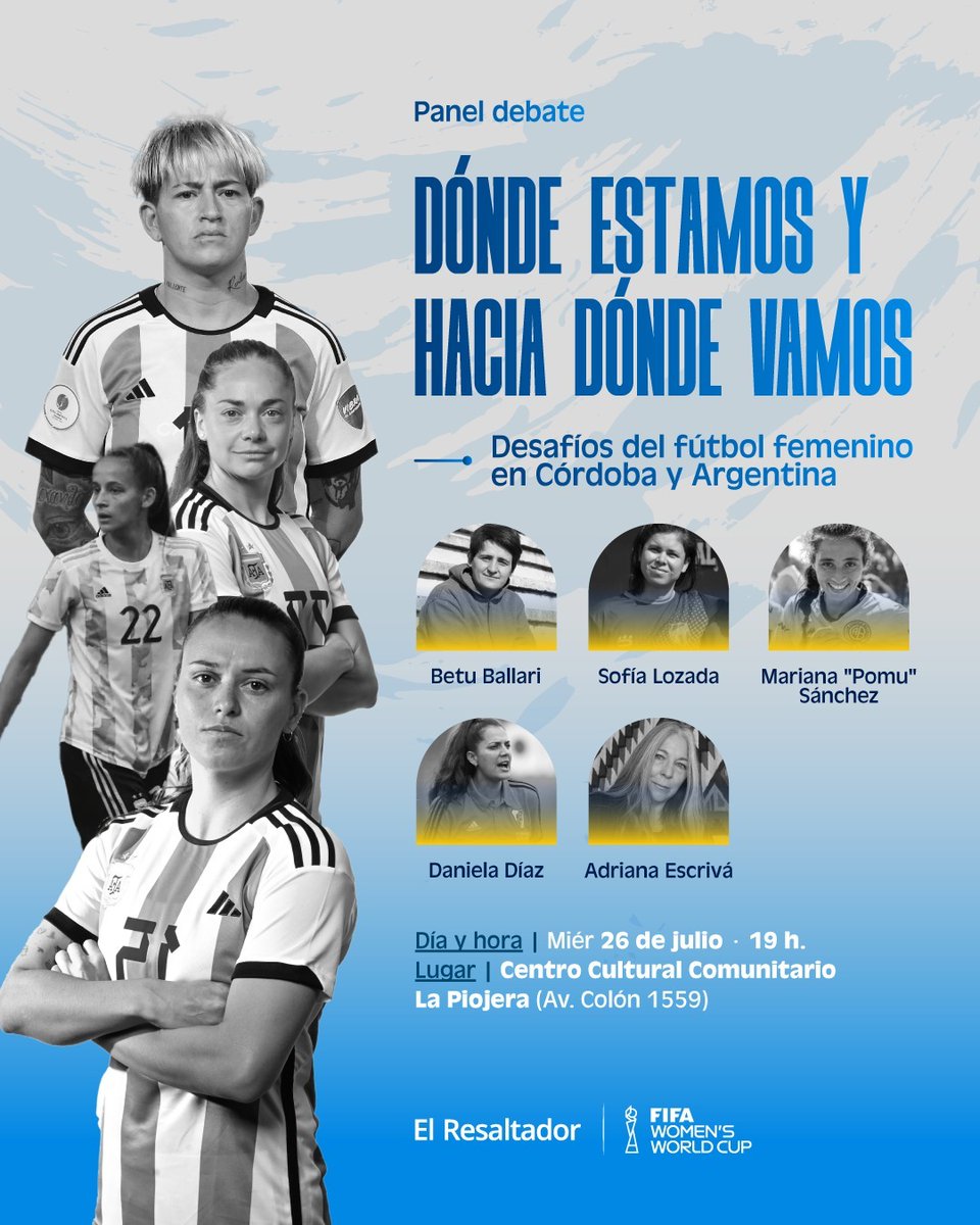 Para seguir disputando las canchas 💥

📅 El Miércoles 26 de julio, a las 19:00 en La Piojera, se realizará la charla “¿Cuál es tu posición dentro de la cancha?- Desafíos del fútbol femenino profesional en Córdoba y Argentina”.

¡Te esperamos!