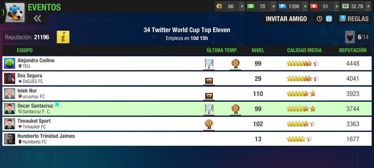 34 Twitter World Cup <a href="/topeleven/">Top Eleven</a> &amp; <a href="/nordeus/">Nordeus</a> 🏆

Para unirte a él, usa este código: 
👉 02HWQB
👉 topeleven.onelink.me/topeleven/b919…

¡Juguemos juntos! ⚽🏃

#Ecuador #TopEleven #Gaming #Gamer #socer