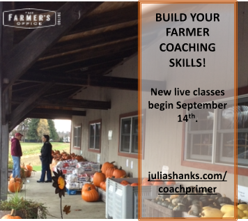 JuliaShanks's tweet photo. Are you a TA provider or business coach for farmers? Build your farmer coaching skills with me. New, live classes begin September 14th.  - https://t.co/uhce9arf13 https://t.co/md1GLPBmF1