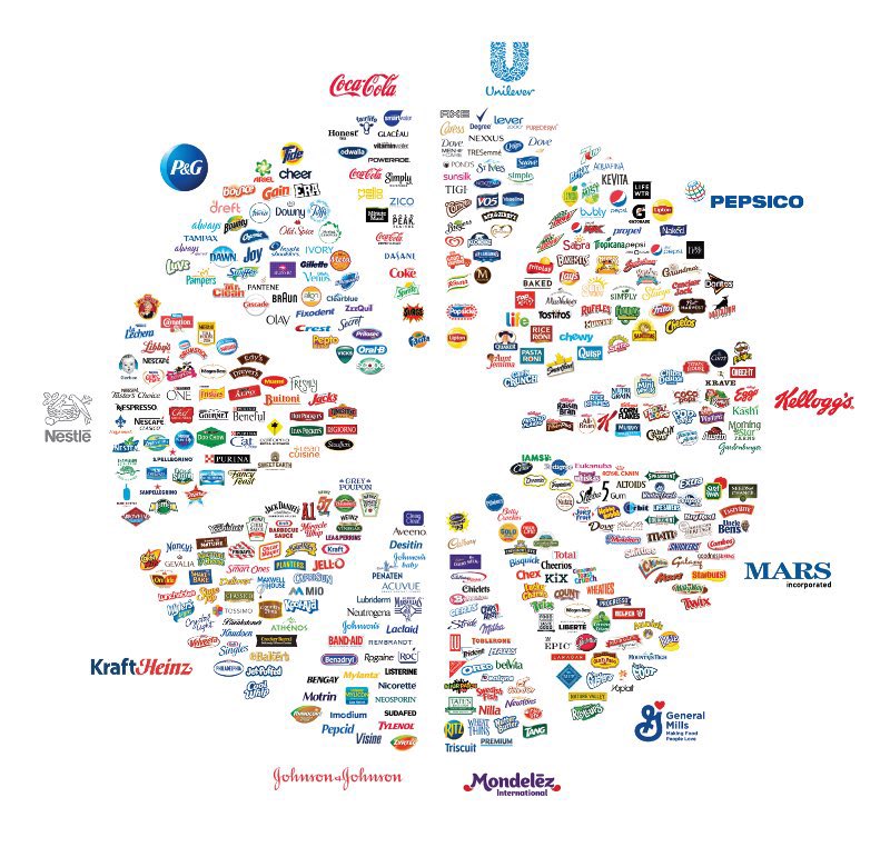 robertlufkinmd's tweet photo. These 11 companies control 70% of the processed food that you eat.
When you choose to consume their products you are letting them determine your health and longevity. https://t.co/U2rQvERyVe