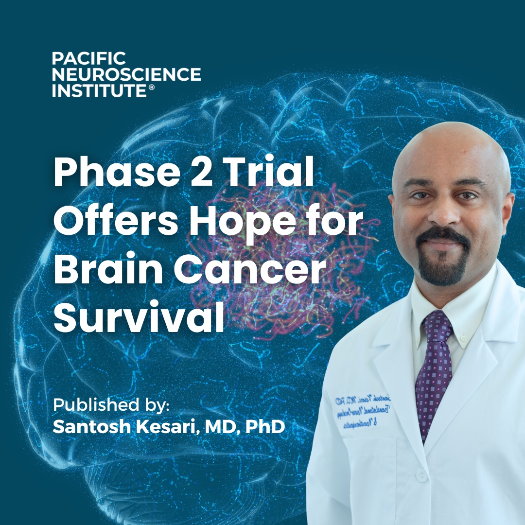Celebrating #GlioblastomaAwarenessDay with a new phase 2 trial by <a href="/pacificneuroPNI/">PNI</a>'s Dr. Kesari!

💙 The study tested MDNA55 treatment for rGBM, showing a 50% increase in median survival and 100% increase in 12-month progression-free survival. Learn more: bit.ly/44vZpem