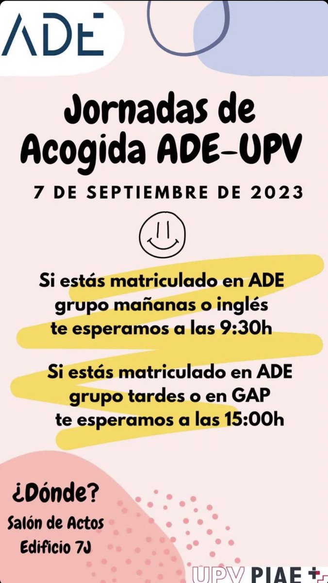 DAFADE's tweet photo. Para que os vayáis preparando el nuevo curso los de primero…..🫣🍀🥸

#ADE2023 #upv #universidad #carrera #primeroadeupv https://t.co/cESpcytVdm