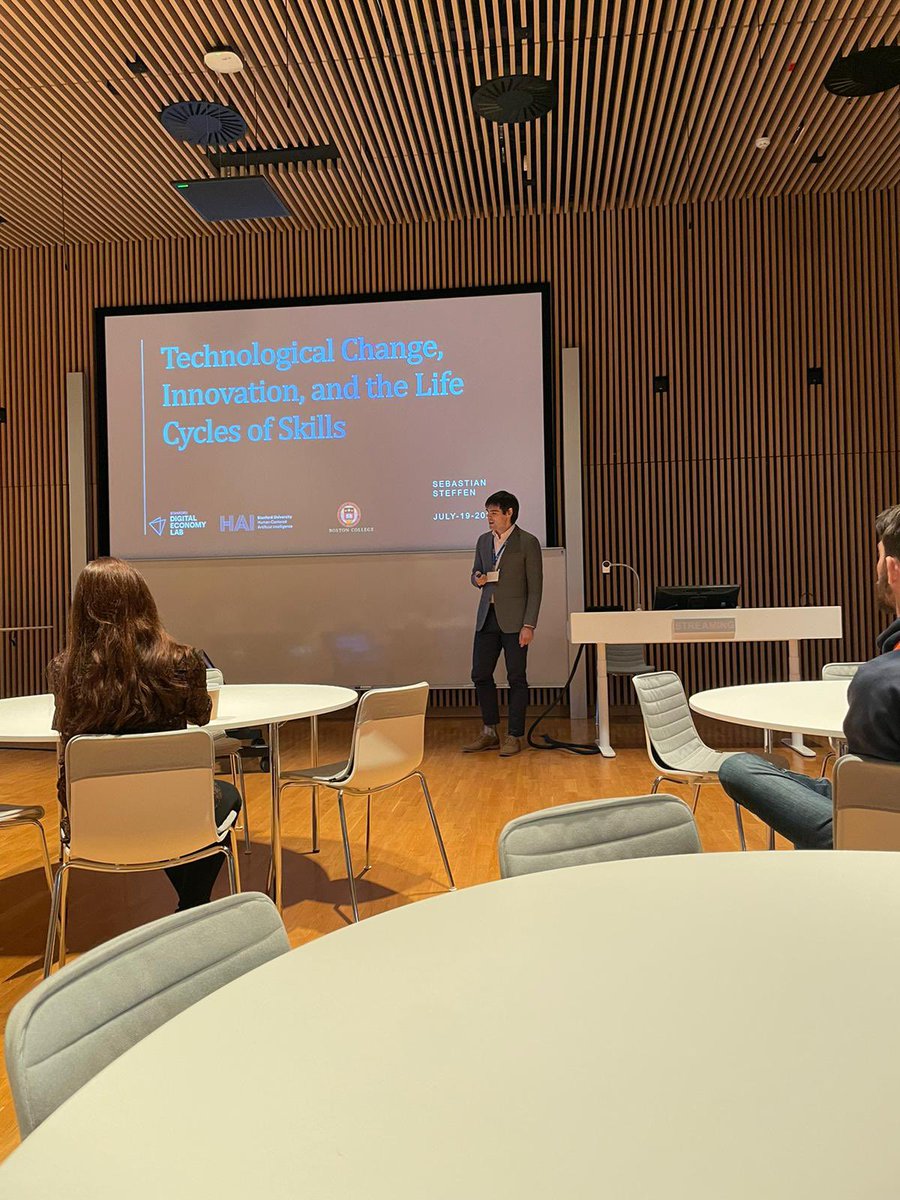 Sebastian Steffen (@sebbie88) on Twitter photo Presented some new work on skill innovation at <a href="/IC2S2/">IC2S2</a>!
Show that innovation accelerated for technical skills, so worries about skill obsoletion are not unwarranted. Open-source + big-firm-backing helps skills diffuse.
<a href="/BCCarrollSchool/">Boston College Carroll School</a> <a href="/StanfordHAI/">Stanford HAI</a>
thx <a href="/malsobay/">Mohammed Alsobay | محمد الصبي</a> for the pic Presented some new work on skill innovation at <a href="/IC2S2/">IC2S2</a>!
Show that innovation accelerated for technical skills, so worries about skill obsoletion are not unwarranted. Open-source + big-firm-backing helps skills diffuse.
<a href="/BCCarrollSchool/">Boston College Carroll School</a> <a href="/StanfordHAI/">Stanford HAI</a>
thx <a href="/malsobay/">Mohammed Alsobay | محمد الصبي</a> for the pic