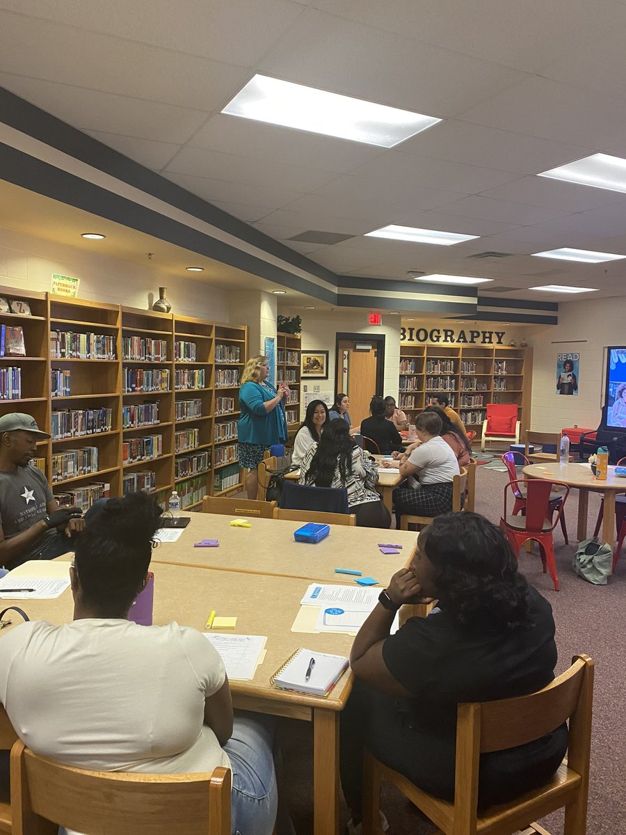 17 teachers, some live and on zoom, two administrators, and an awesome presenter! Thank you <a href="/drjencoaches/">Dr. Jen Vaughan</a> for an amazing Classroom Management Session! Panthers and <a href="/FredLynnHornets/">Fred Lynn Middle School 🐝</a> working together!