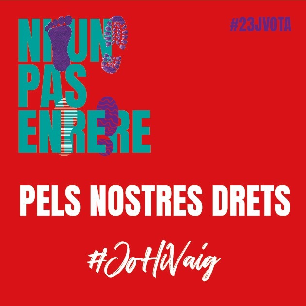 Pels nostres drets
#NiUnPasEnrere 
#JoHiVaig
#23jvota 

MANIFESTACIÓ 
🗓️Dijous 20/07
⏲️19:00h
📍Plaça de l'ajuntament de València.
💙 Convoquen Moviments Socials