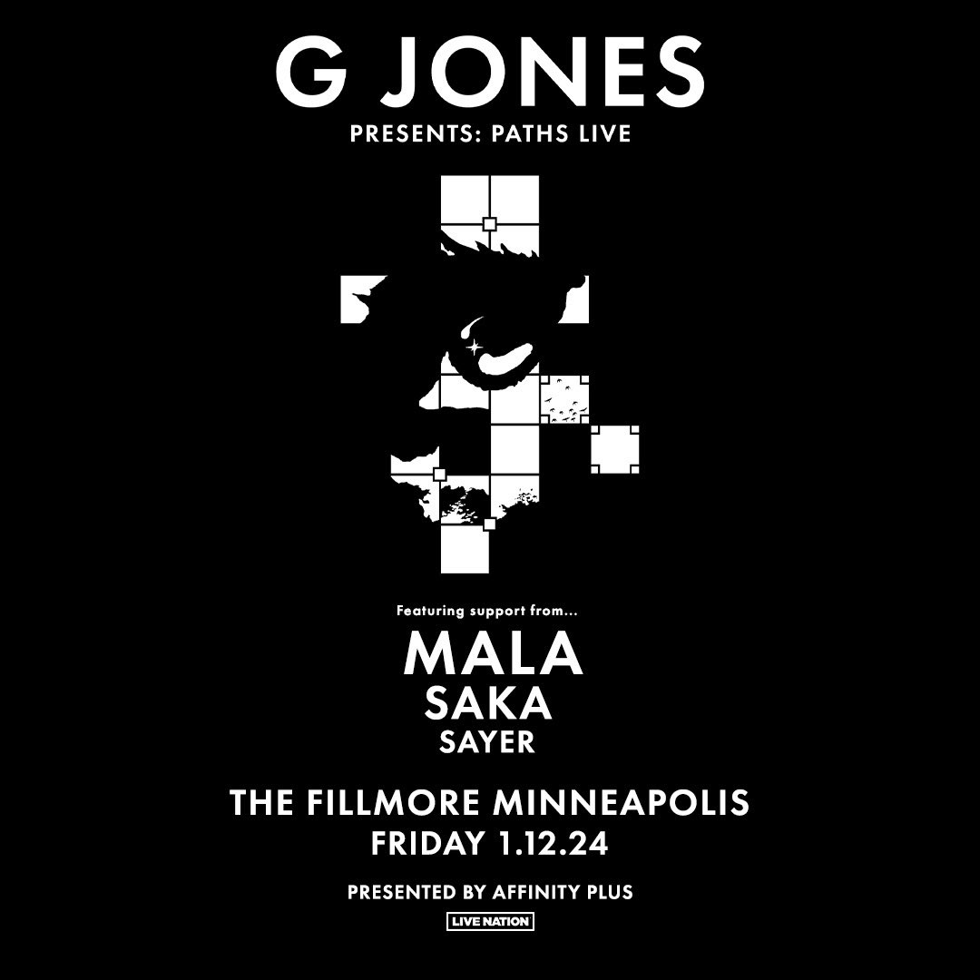 SIMshows's tweet photo. 🚨ANNOUNCE+CONTEST🚨

G JONES Presents:
The Path (Live)

Friday 1/24/24 • @FillmoreMPLS 

Support By: Mala, Saka, &amp; Sayer

Tickets for on sale this Friday at 11am
https://t.co/MXLFw2zUqr

🎫For a chance to win a pair of tickets to the show:
#LIKE this tweet https://t.co/lkUdtrG9hx