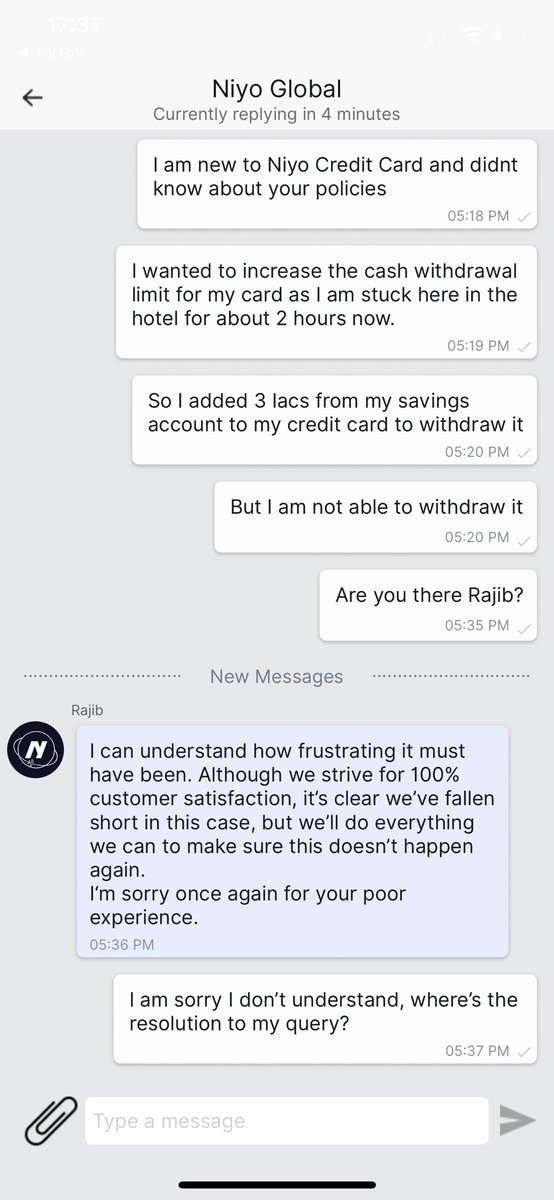 PushpVashisht's tweet photo. @theniyo @NiyoSupport So this is how you provide support to your customers? Pathetically poor support! I mean just look at the chat with the customer care executive in the screenshot.
#Niyo #NiyoGlobal https://t.co/XPRkAPc1qP
