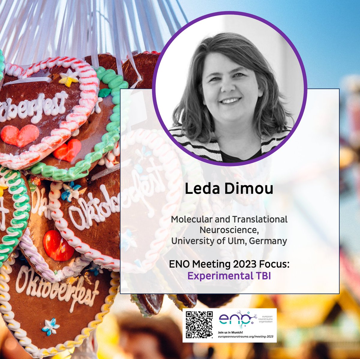 Join us in welcoming Leda Dimou to our upcoming ENO conference! Prepare to be inspired as she takes the stage to share her expertise on experimental TBI. 

Register today to join us in October!

#ENO2023 📆