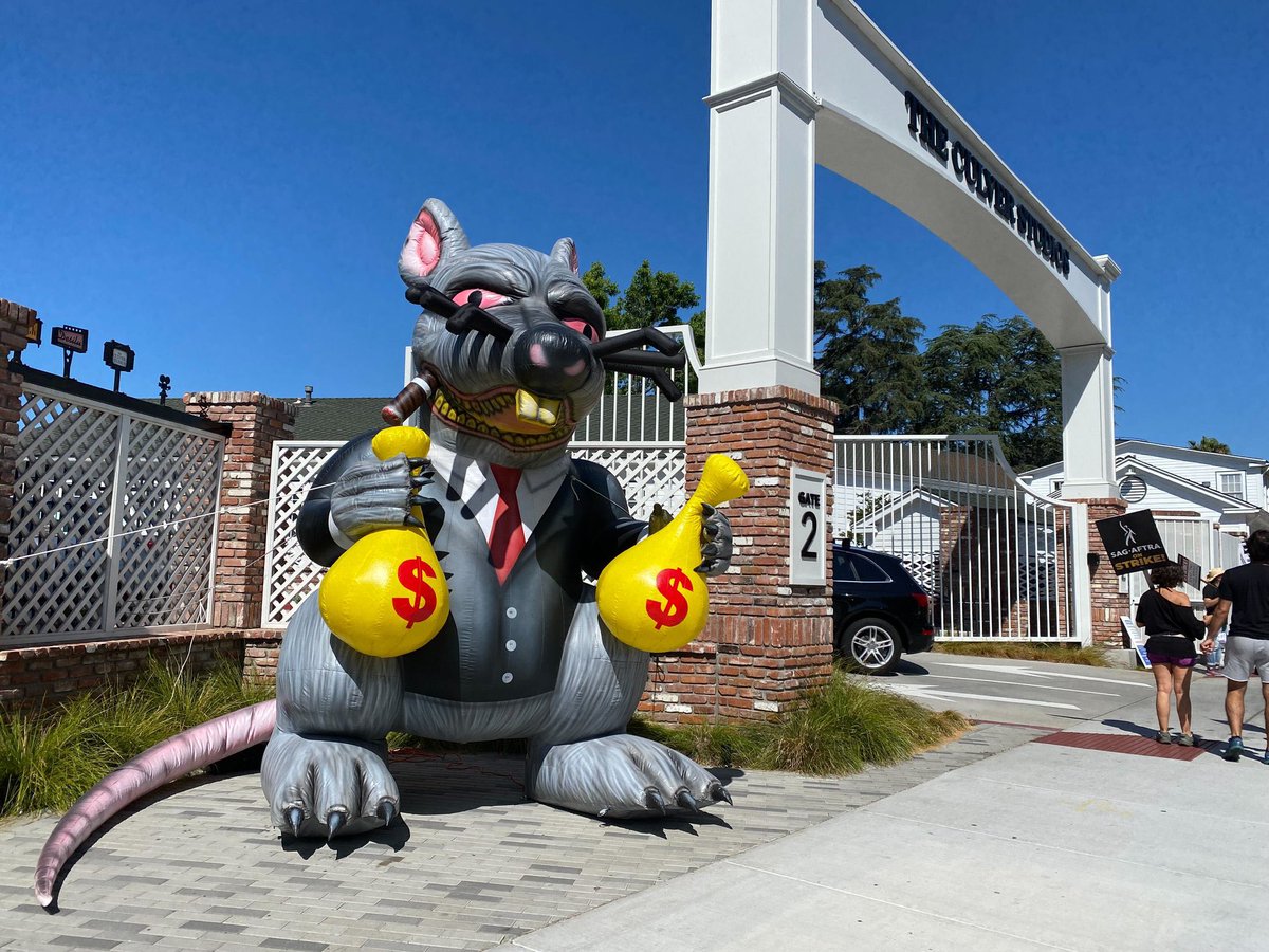 Big rat outside Amazon Studios (Source: Deadline)