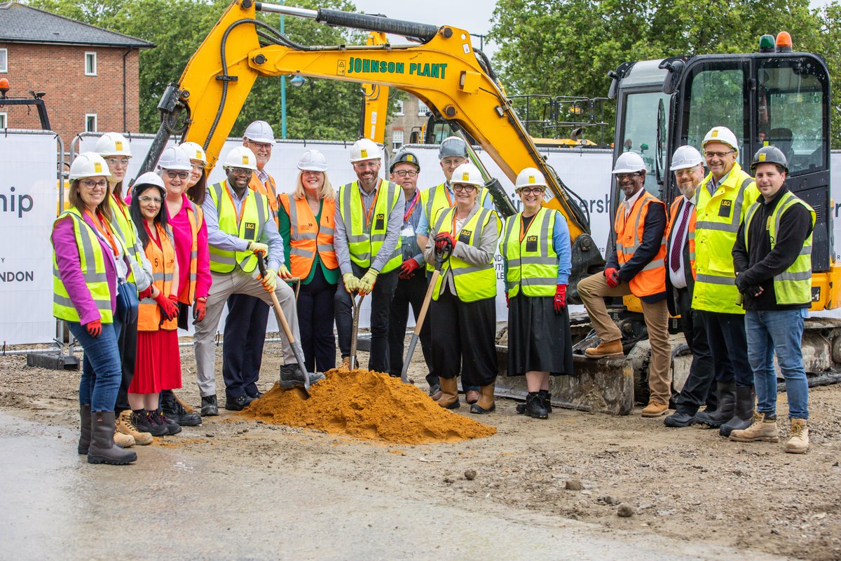 On Friday we put the first spades in the ground with @LSEColleges @MayorofLondon and @Royal_Greenwich on Plumstead College, a new landmark scheme in Royal Greenwich, which will deliver almost 300 new homes and a brand new college campus.