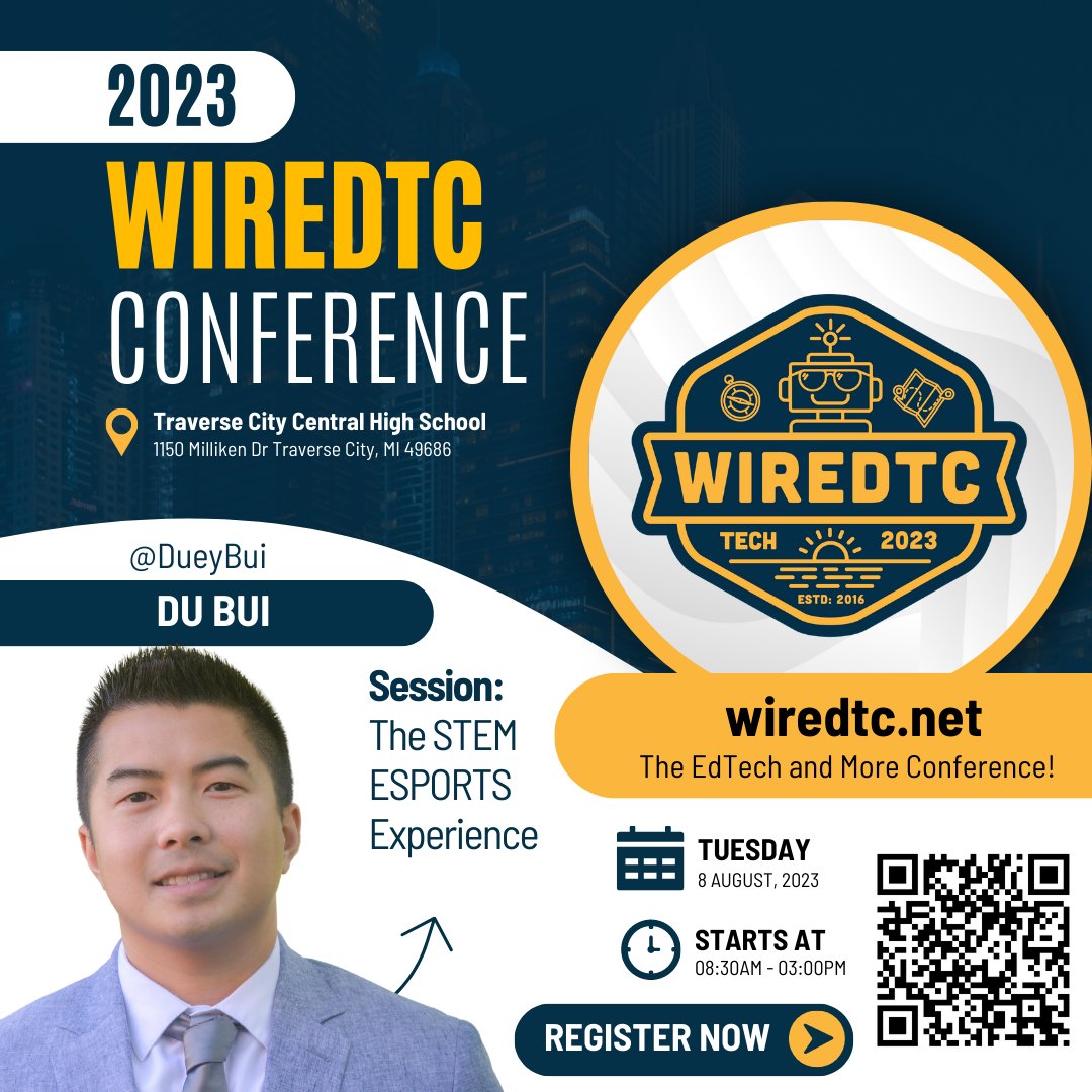 Super excited to return to #WIREDTC on 8/8. One of the sessions I am presenting is the STEM ESPORTS EXPERIENCE! The schedule is packed with so many exciting sessions, so come join us! #Miched