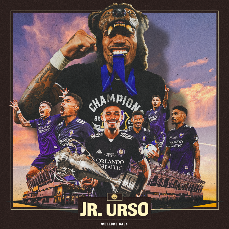 OrlandoCitySC's tweet photo. Welcome Back. 🐻

#OrlandoCity signs midfielder Júnior Urso through the end of the 2023 season.